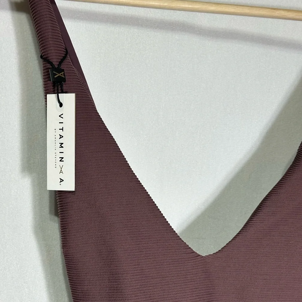 Vitamin A Brown One-Piece Swimsuit with Cross Back Straps